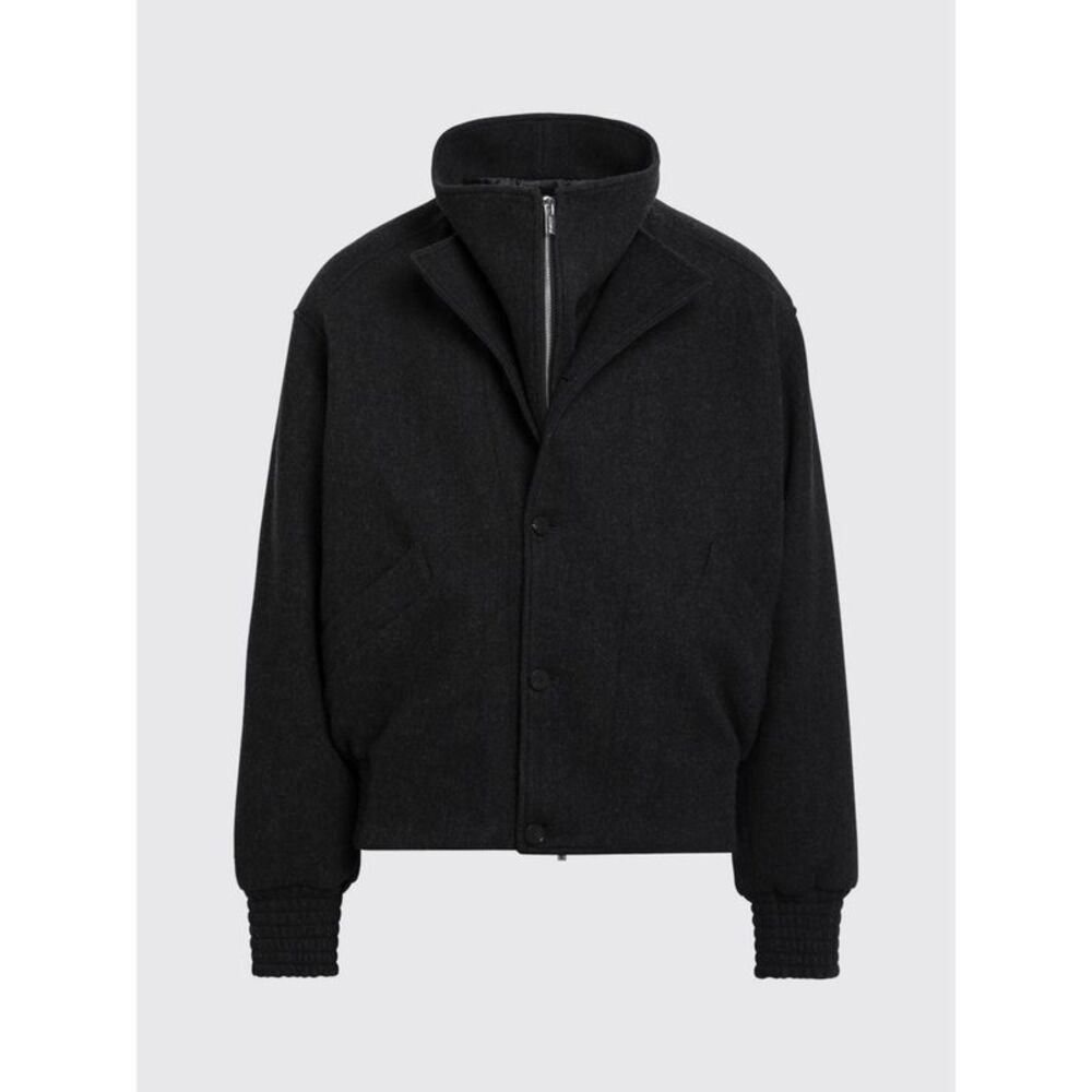 Jacquemus Men Jacquemus Carrera Relaxed-Fit Cotton Short Coat With High Neck